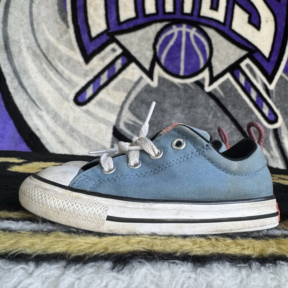 Size 8c - Converse All Star Kids Infant Light Blue Canvas Sneakers Shoes